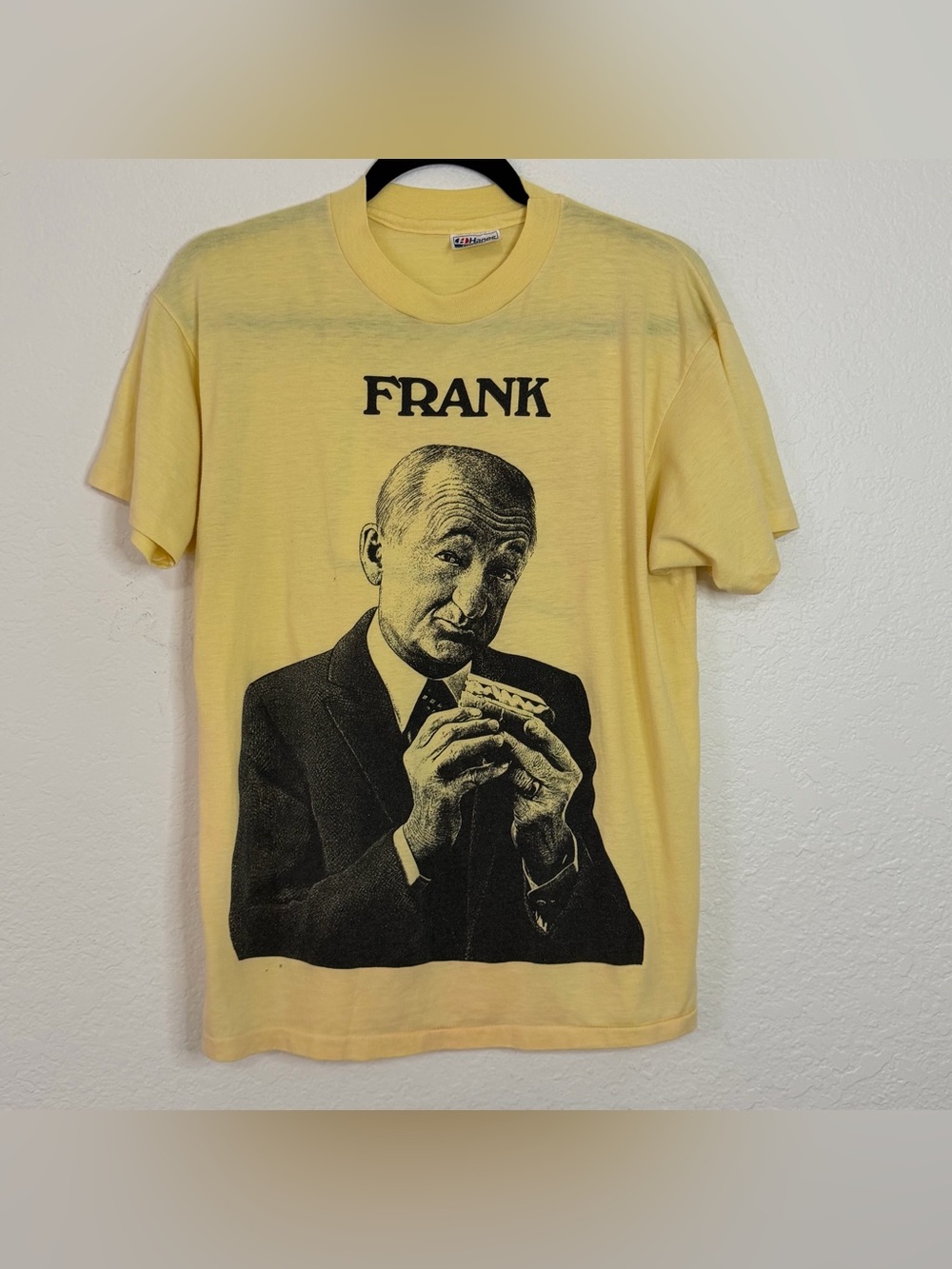 VTG 1980s Frank Perdue Chicken Hot Dog Yellow Shirt Adult Size Large Doughboys
